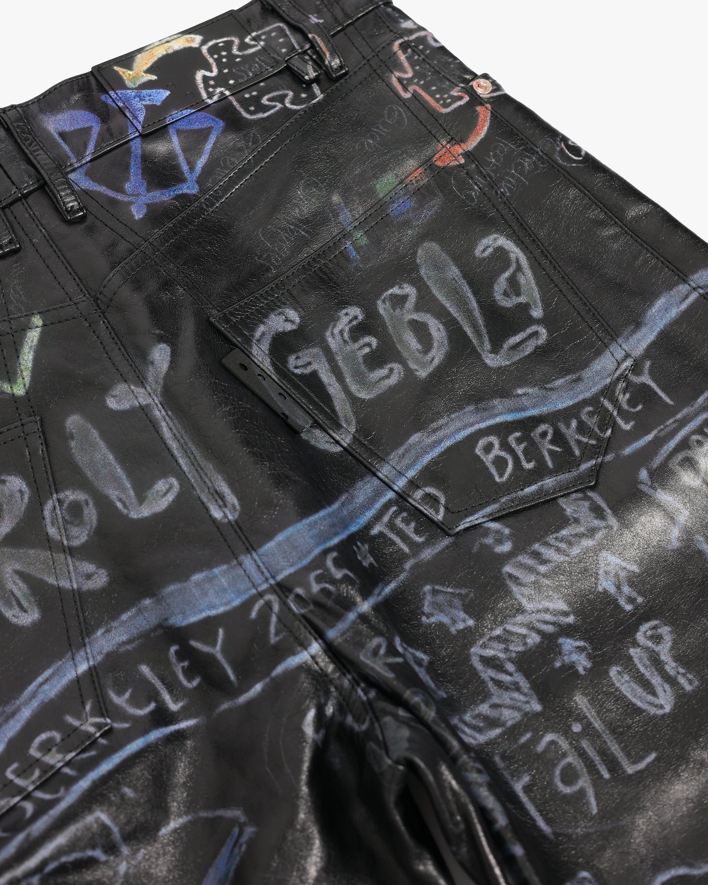 Leather Doodle Baggy Pant