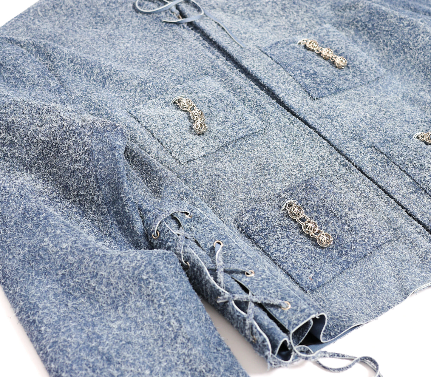 Lace Up Leather Chain Jacket