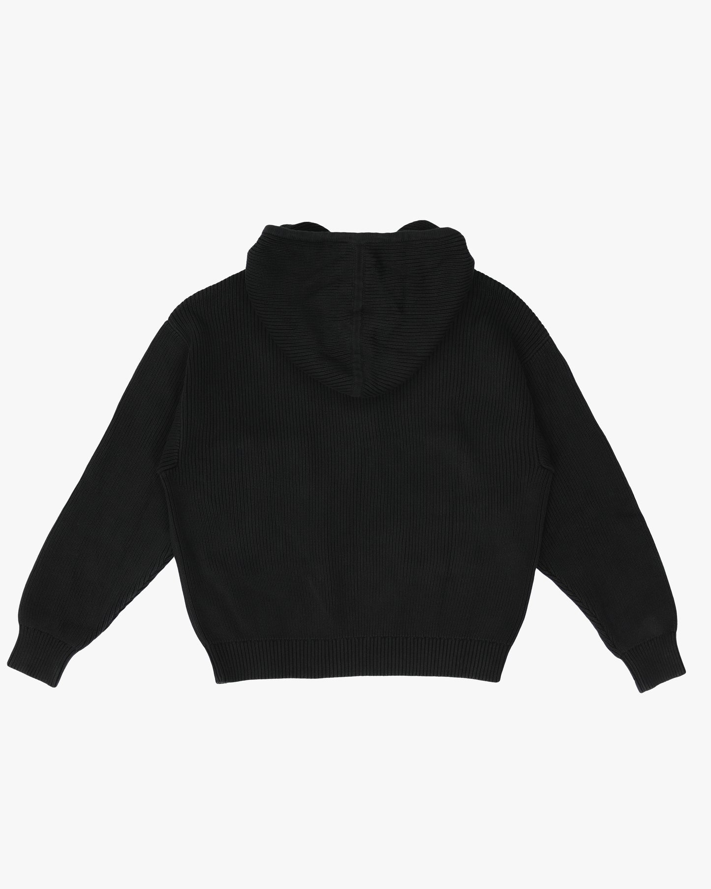 Rib Knit Hoodie w/ Front Utility Pocket