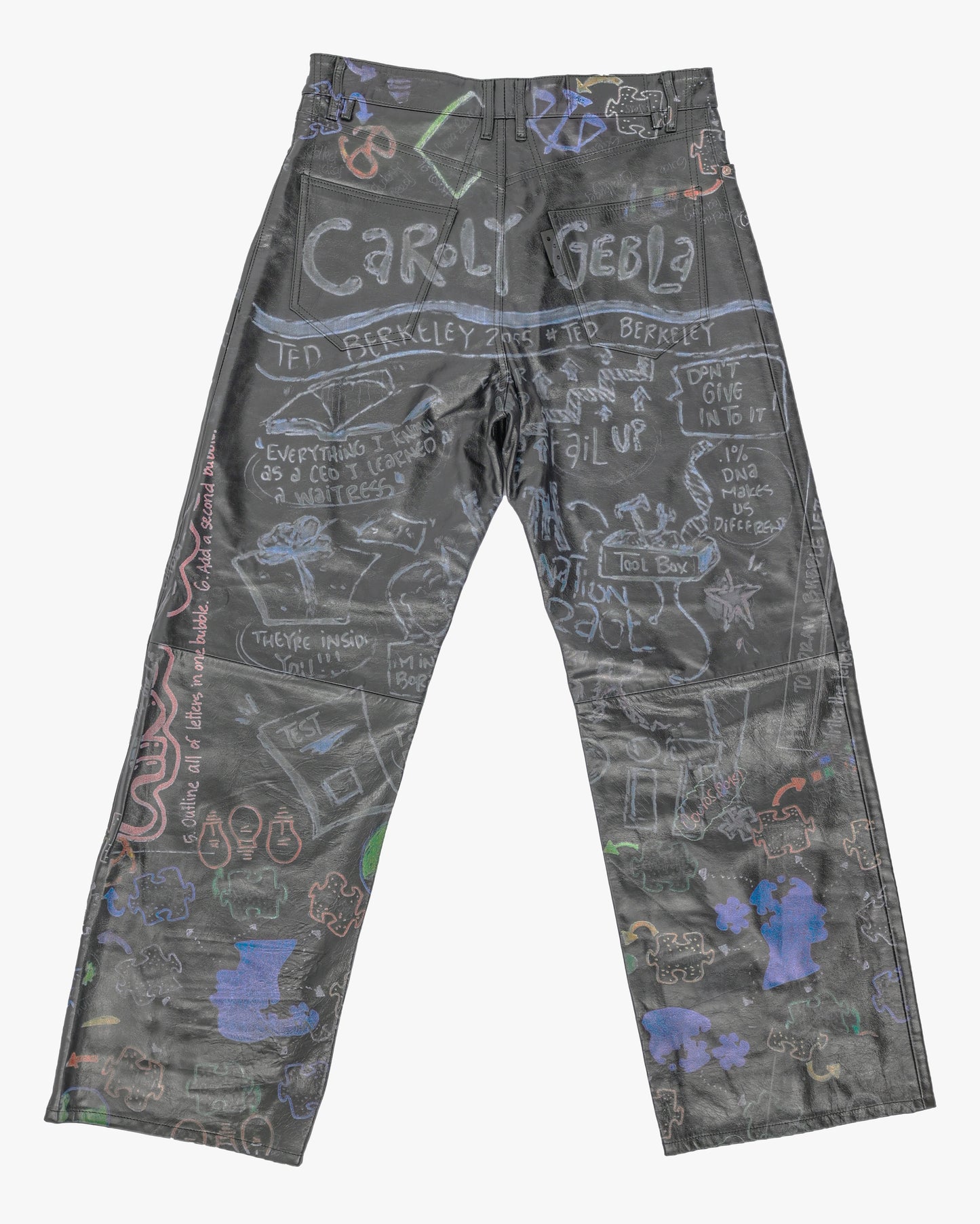 Leather Doodle Baggy Pant