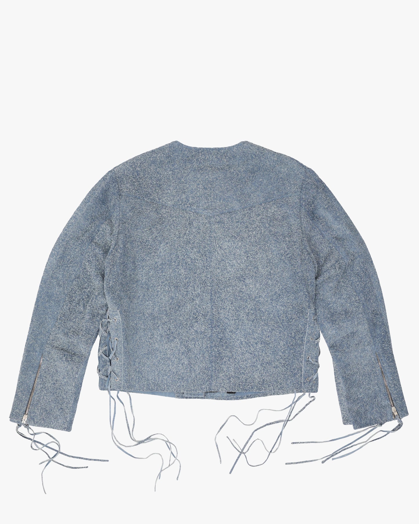 Lace Up Leather Chain Jacket