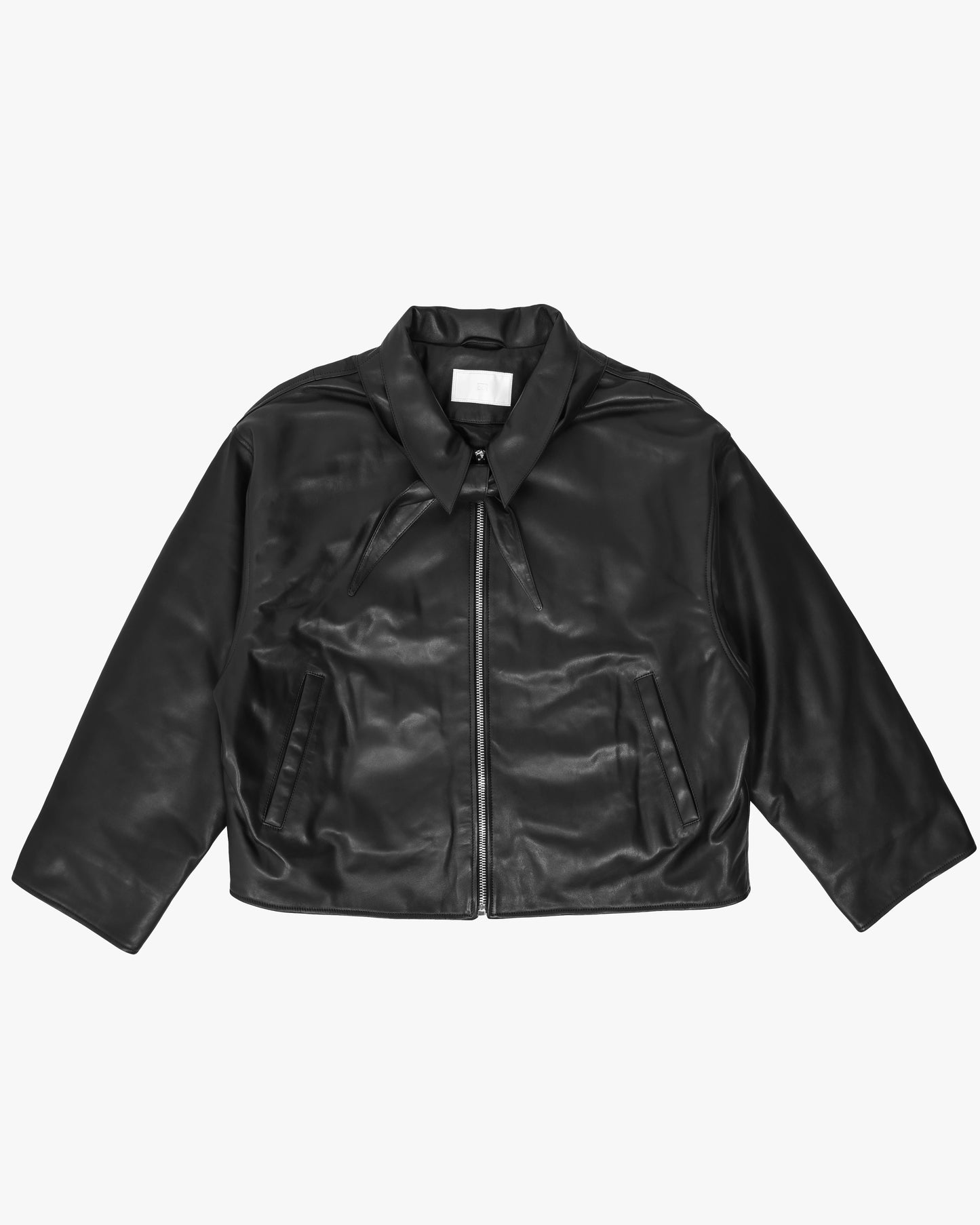 Foulard Collar Leather Jacket