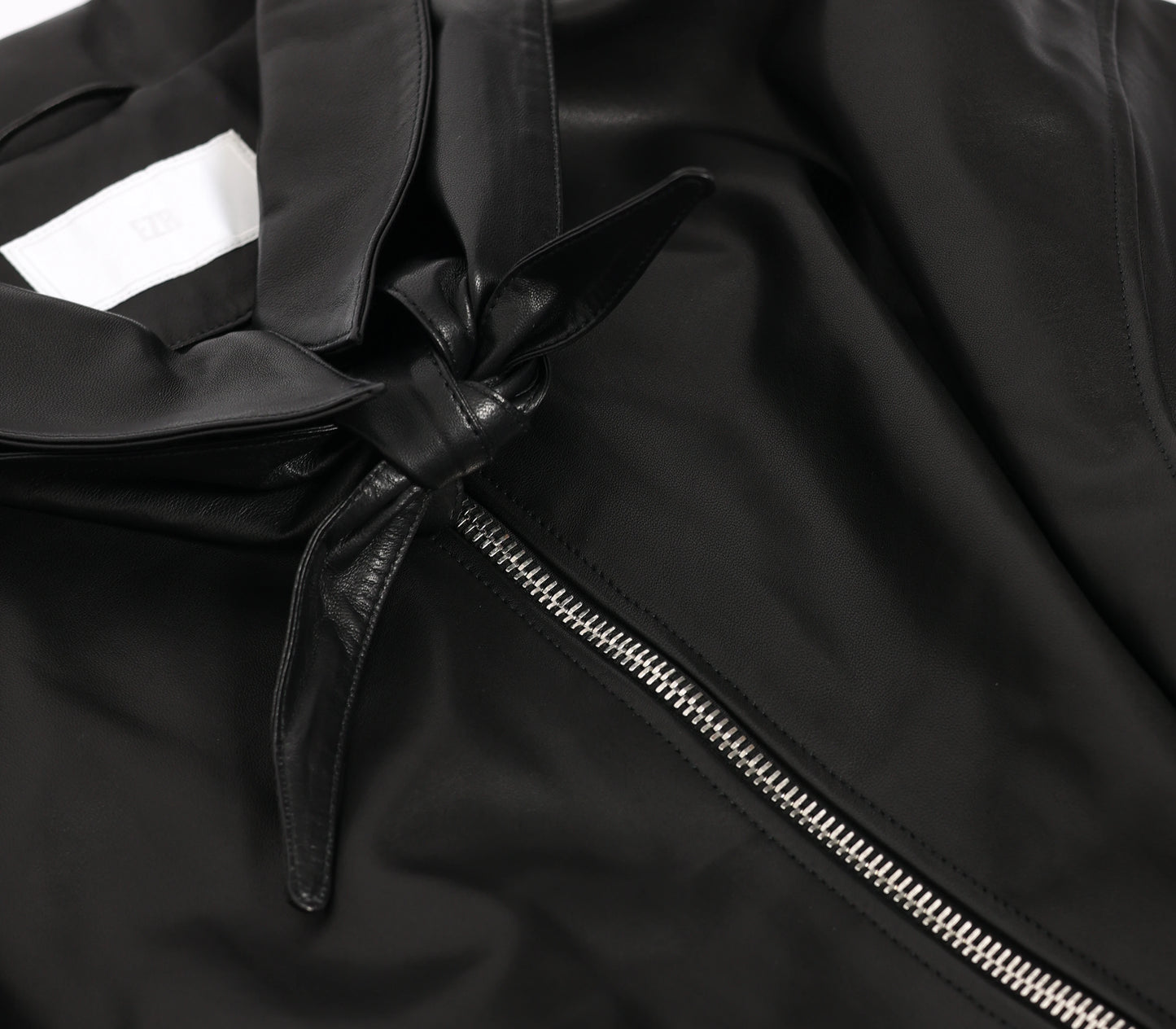 Foulard Collar Leather Jacket