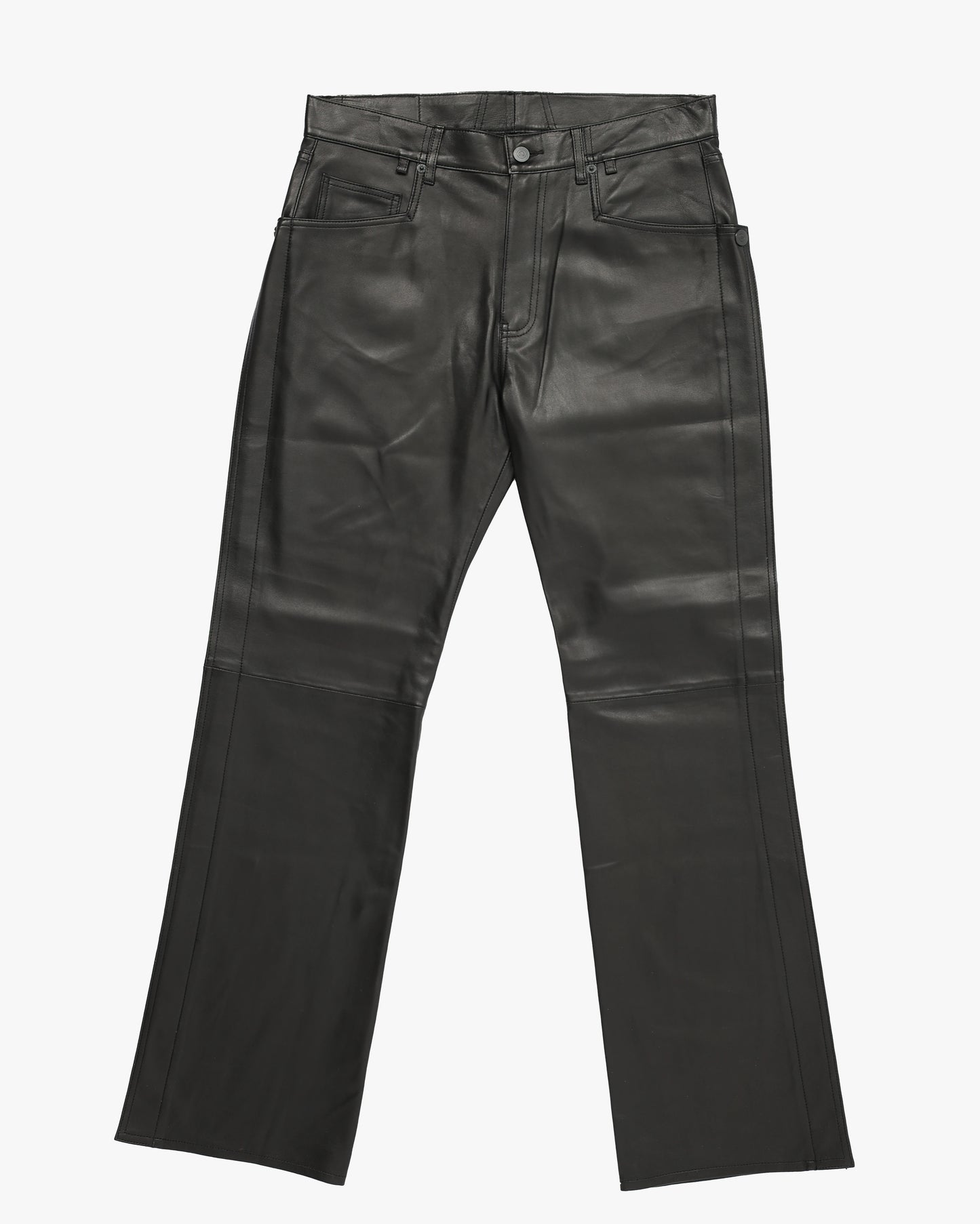 Snap Kick-Flare Leather Pant