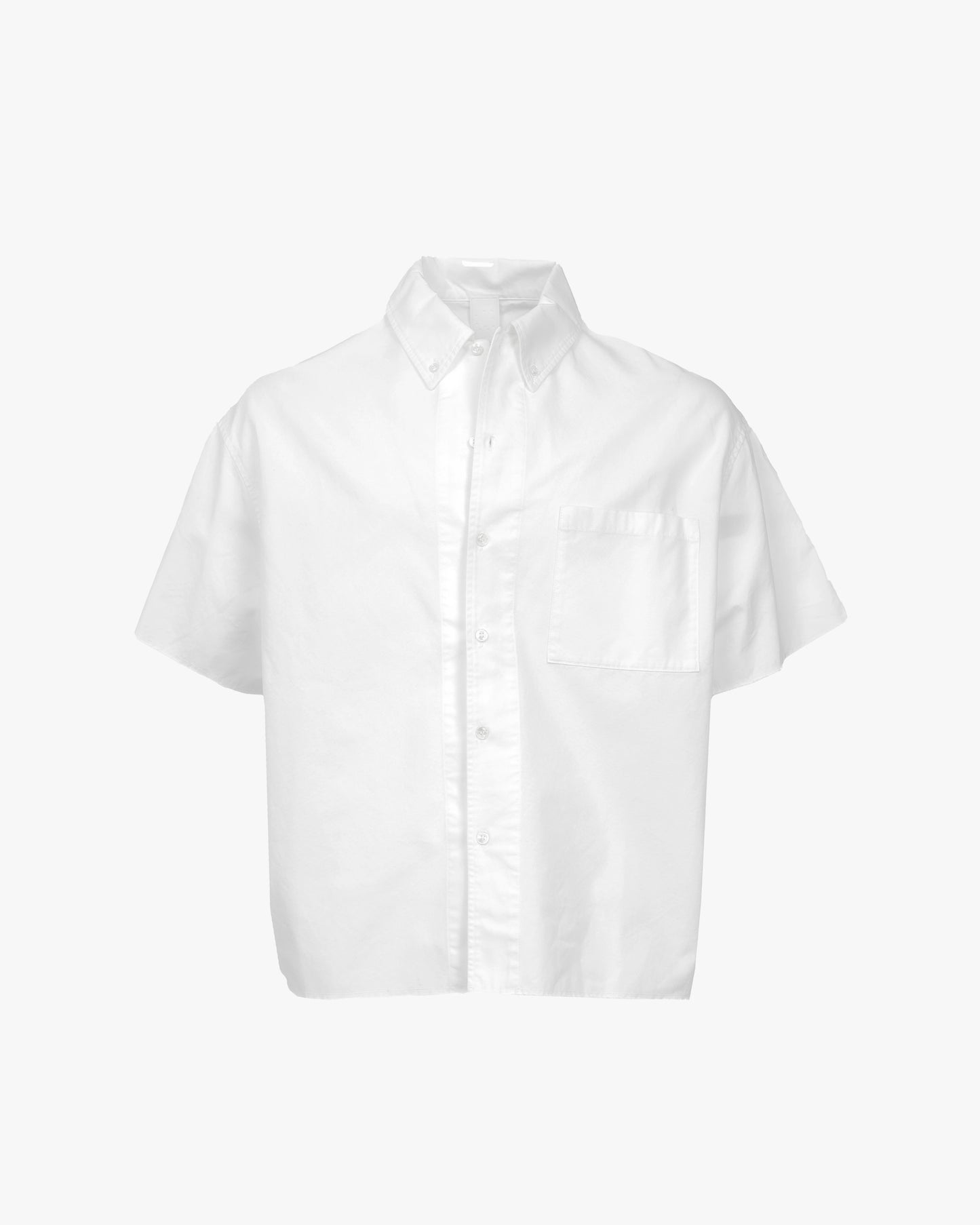 Boxy Poplin Raw Edge Shirt